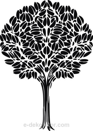 Ozdobne drzewko - krzaczek - naklejka scienna - szablon malarski - kod ED389