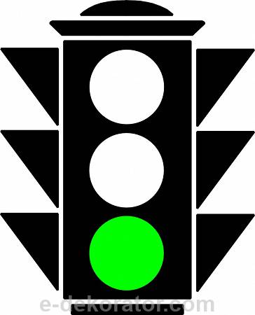 Sygnalizator - zielone światło - naklejki scienne - szablon malarski - kod ED537