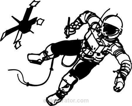 Kosmonauta na księżycu - naklejka scienna - szablon malarski - kod ED465