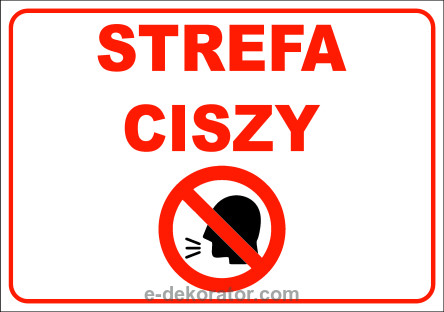 Tabliczka - STREFA CISZY 